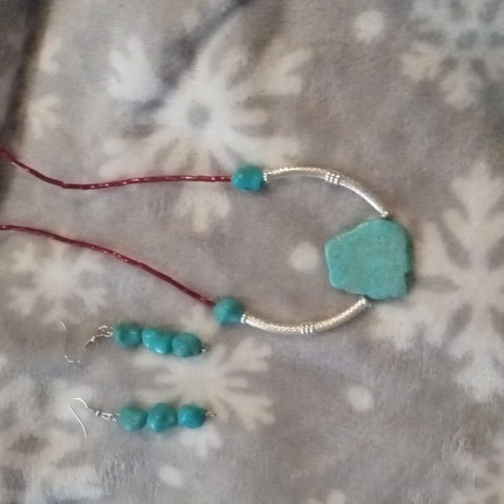 Earring necklace set handmade